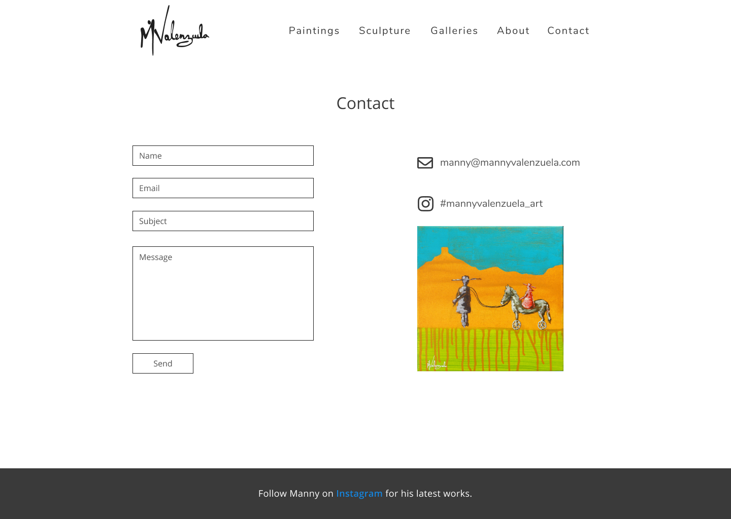 Manny Valenzuela's website mockup